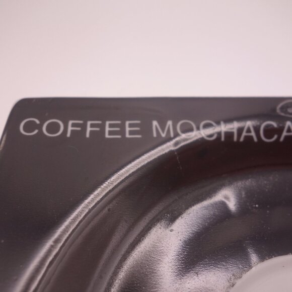 Set of Four(4) Ceramic Square COFFEE MOCHACAFE CAPPUCINO Saucer Plates - Picture 11 of 13